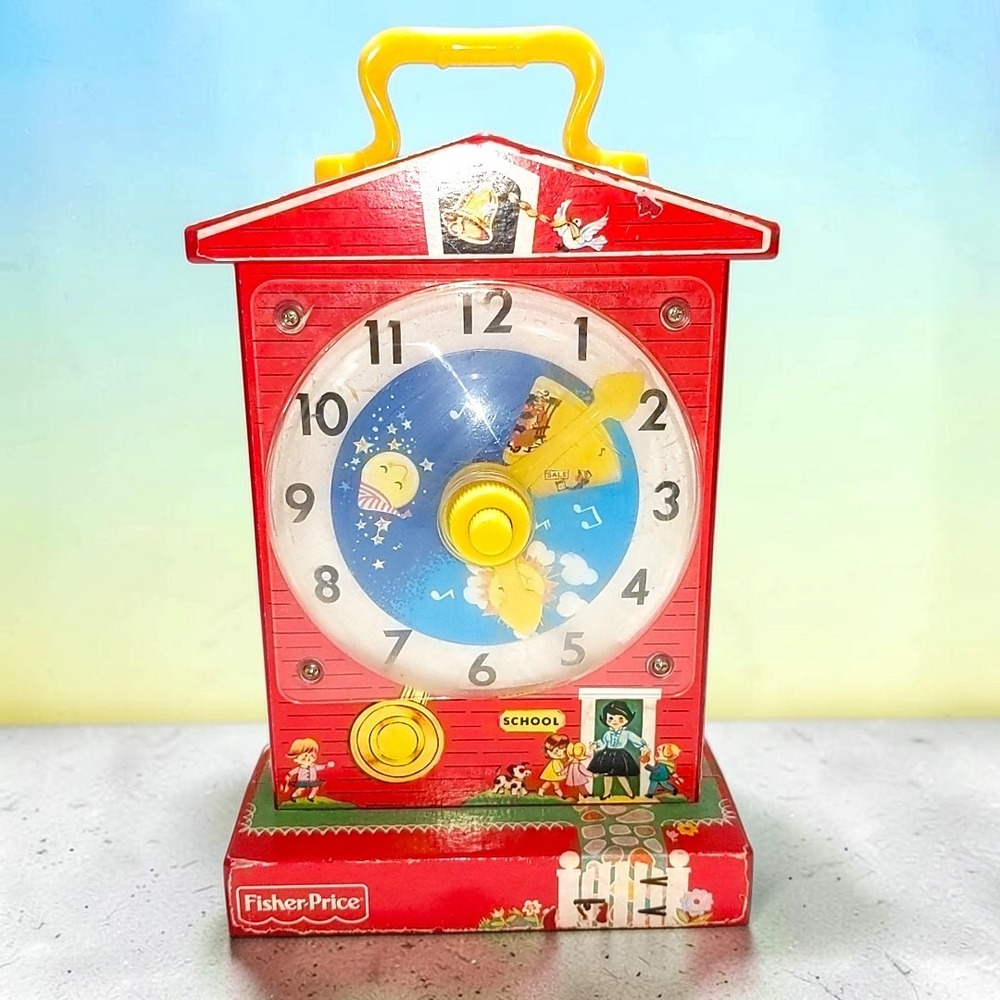 Fisher-Price Music Box Teaching Clock 998 2009 Mattel Retro Toy Toddler Learning